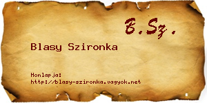 Blasy Szironka névjegykártya